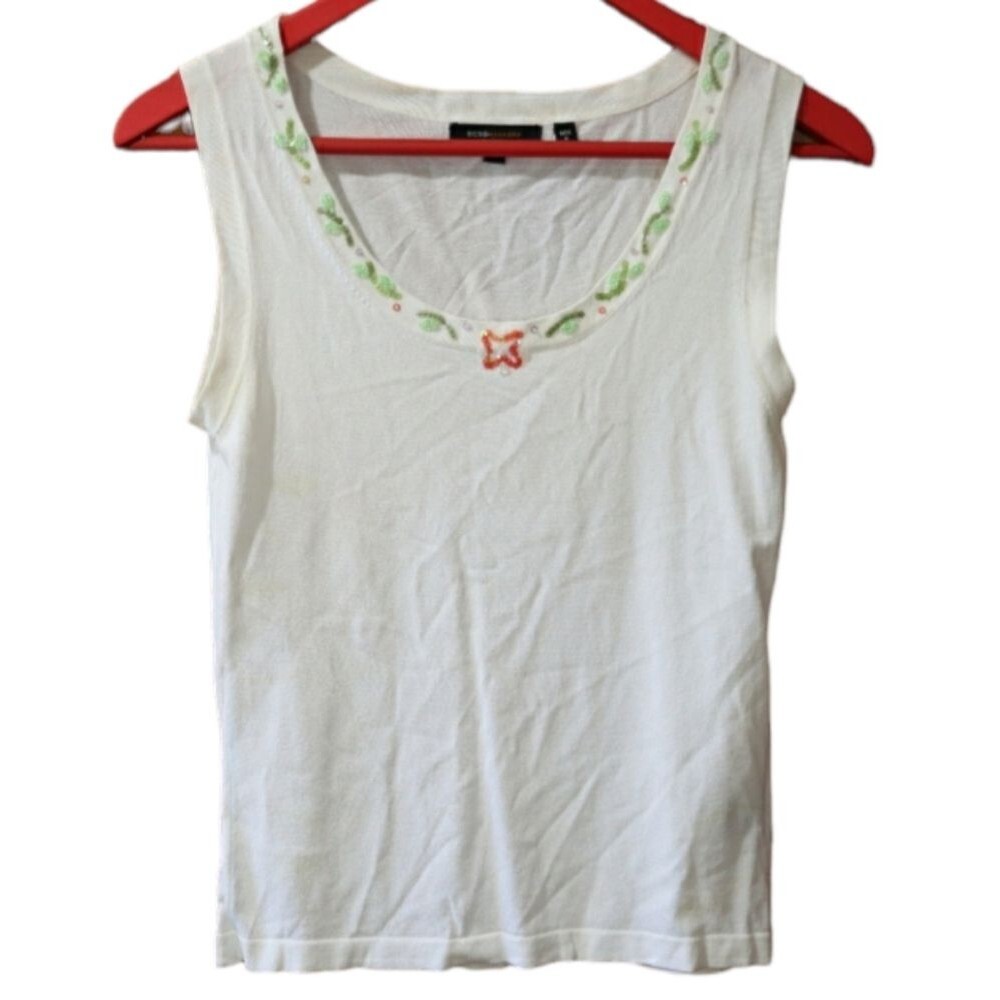 BCBG Maxazria Beaded Tank Top LG